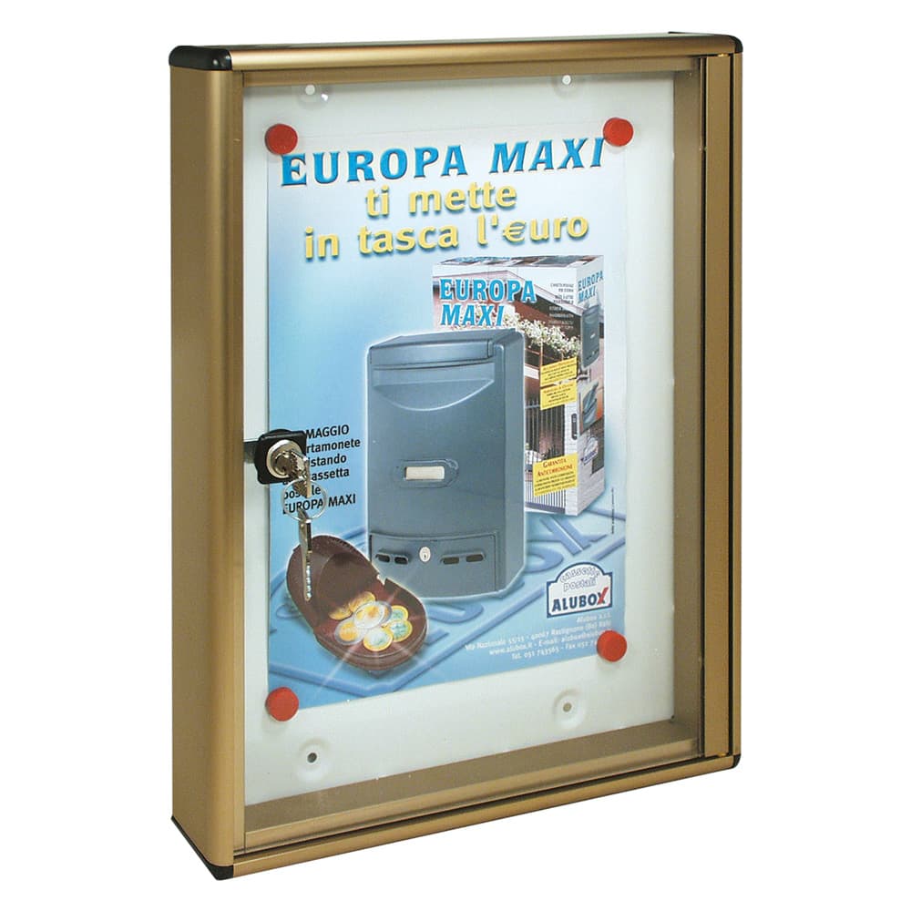 Bacheca Porta Avvisi 1 Foglio Alubox Bronzo 30 x 5 x 40 cm - 2