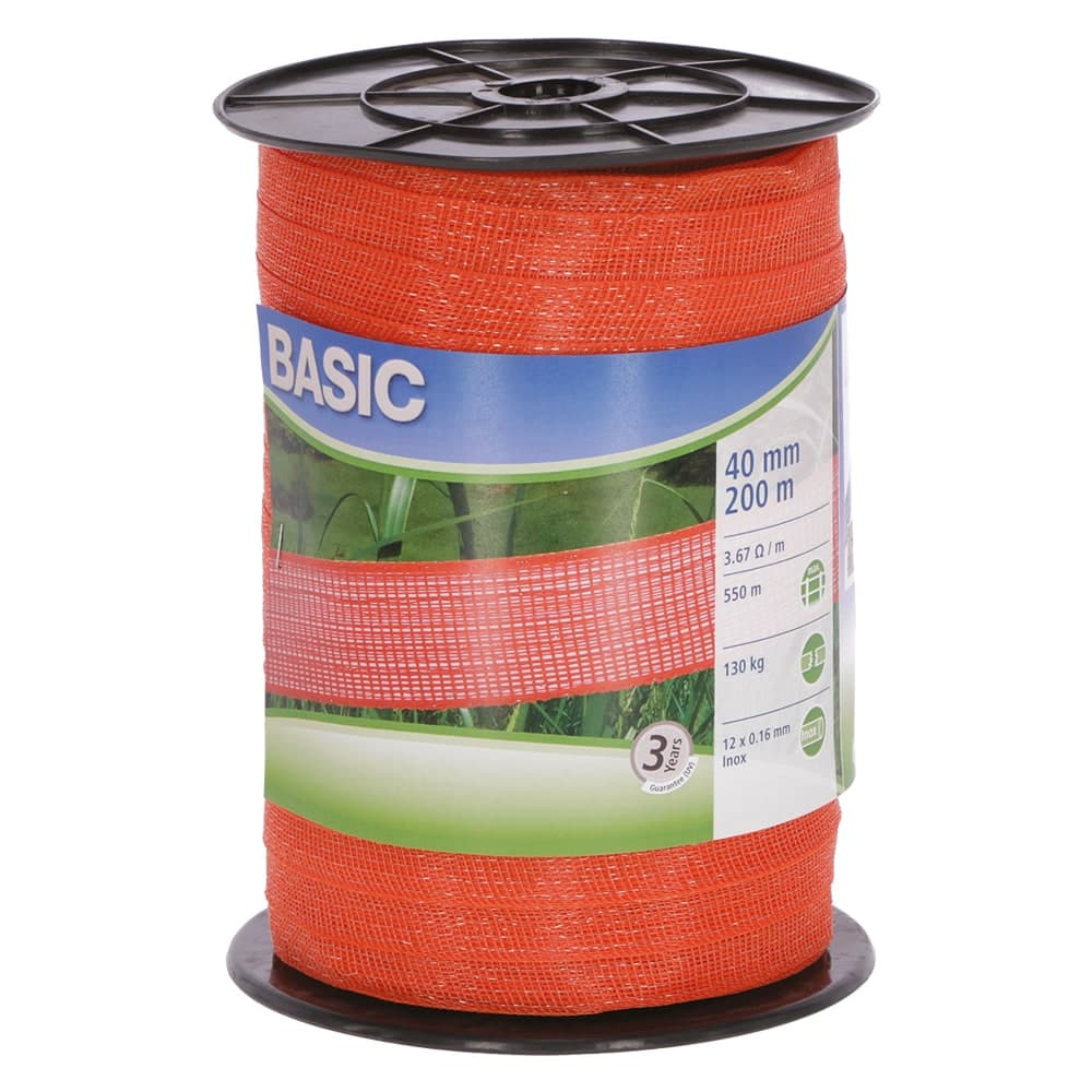 Fettuccia Elettrica H 12 Fili Albert Kerbl Arancio 40 mm 200 Mt