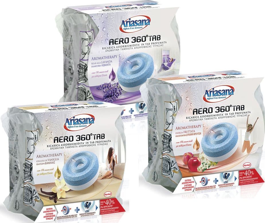 Ricarica Assorbiumidita Ariasana Aero 360° Tab' Fiori di 12 Pezzi 450 Gr