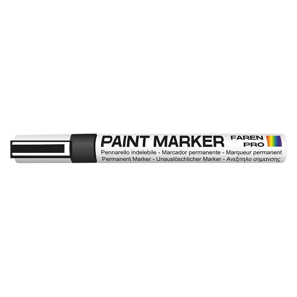 Pennarello Indelebile Faren Colore Nero 12 Pezzi
