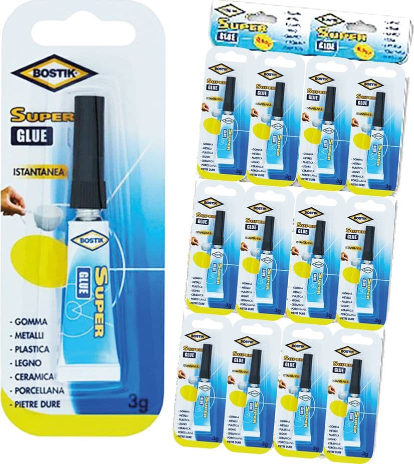 ADESIVO ISTANTANEO 'SUPER GLUE' gr. 3 (jumbocard)- 12 blister  - BOSTIK - 2