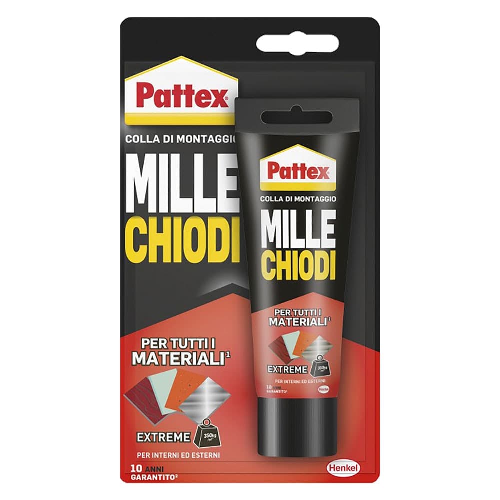 Adesivo Millechiodi Esterni e Interni Pattex Extreme 12 Pezzi 142 Gr