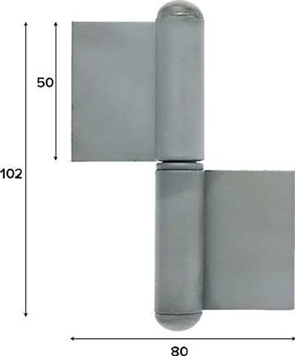 Cerniera Aldeghi Luigi Acciaio 1222 Sinistra Ali 20 Pezzi 102 X 80 mm 50 mm