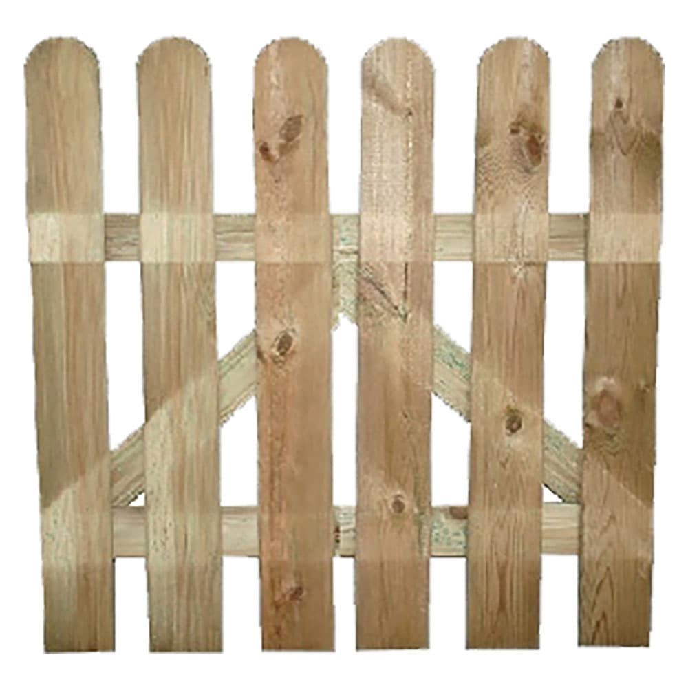 Cancello Lamelle in Legno 7 Lamelle 100 x 100 cm 15 x 85 mm - 2