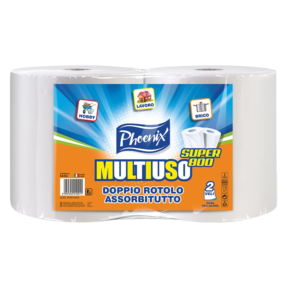 Bobina Phoenix Multiuso Super 800 Carta a Rotolo Circa 2 0,7 kg - 2