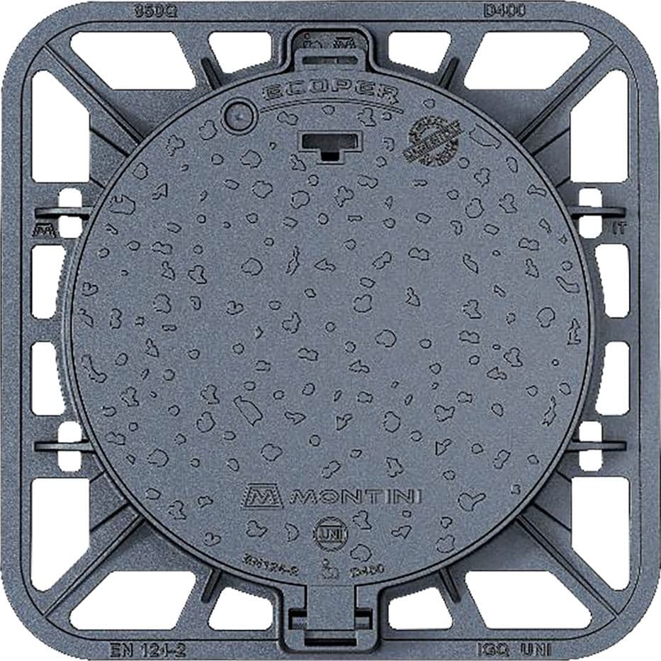 CHIUSINO IN GHISA CLASSE D400 ECOPER Q - 85 x 85 - botola 65 cm / Kg 60,5  - MONTINI - 2