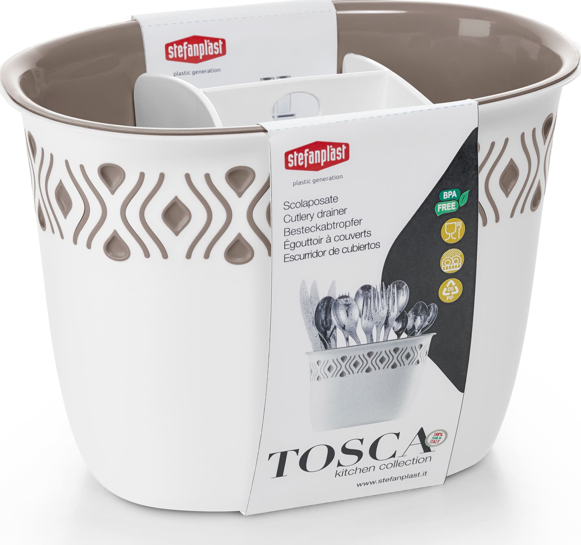 Scolaposate Tosca Bianco Tortora Chiaro Stefanplast - 2