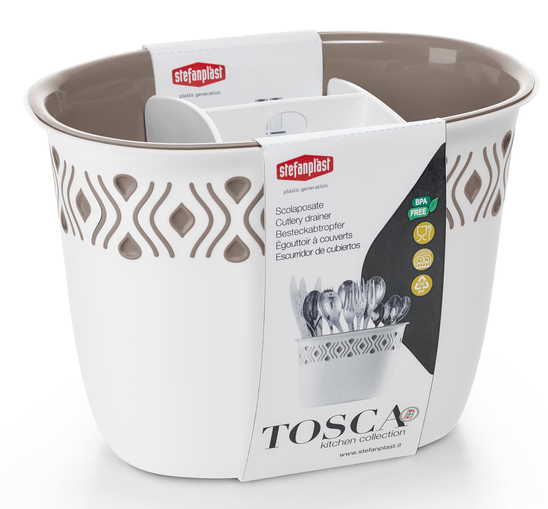 Scolaposate Tosca Bianco Tortora Chiaro Stefanplast - 2