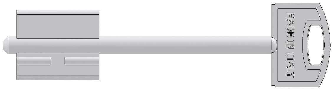 Chiave Grezza per Porte Blindate Mod. H Gambo Mm 50 5 Pezzi Securemme - 2