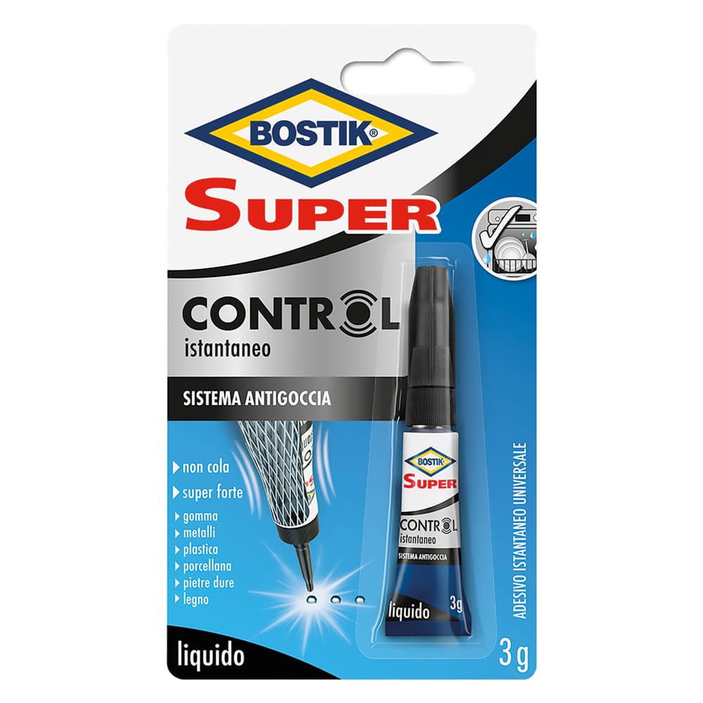 Adesivo Cianocrilato gr Bostik Super Control 24 Blister da 2 Pezzi - 2
