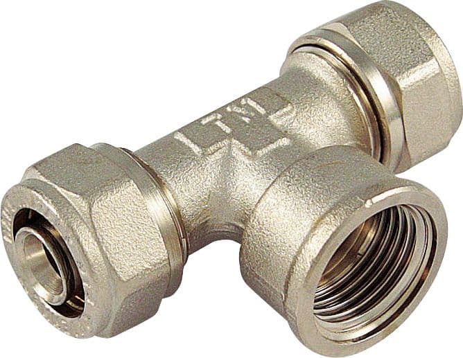 Raccordo per Tubo Multistrato a T Femmina Misura 20X1/2X20 5 Pezzi Tiemme - 2