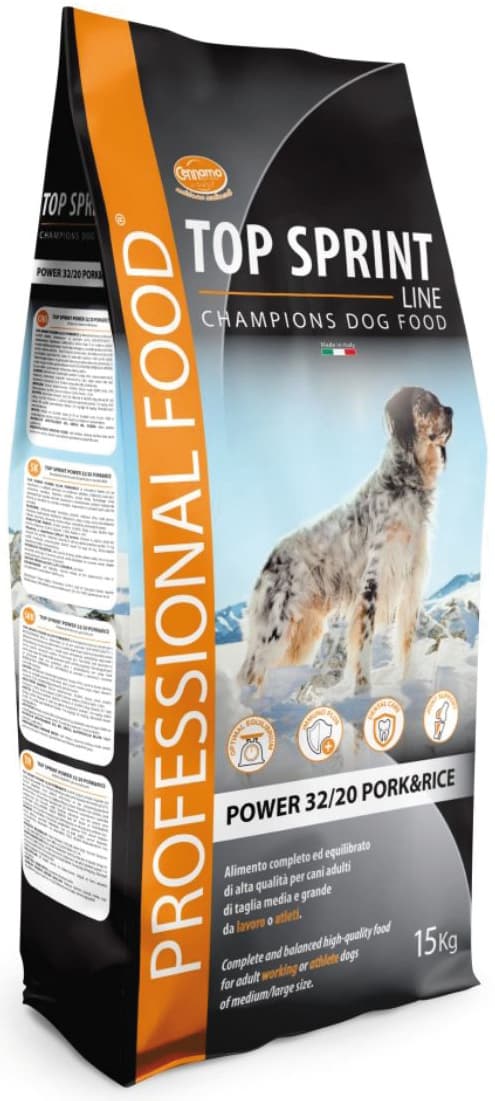 Crocchette per Cani da Lavoro Atleti ?power 32 20 Pork&rice Prot. Grassi 32 - 2