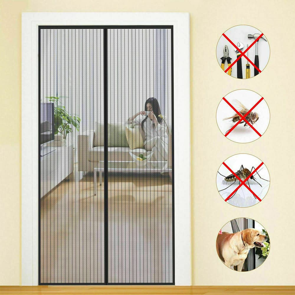 Zanzariera Kasart Poliestere Porte Magneti Grigio 120 x 250 cm - 2