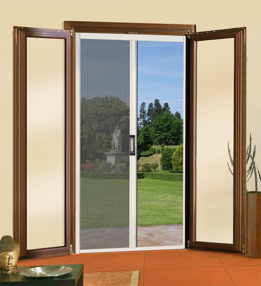 Zanzariera Plisse' per Porta Sangiorgio Marrone Apert.sing. 120 X in Alluminio 240 cm
