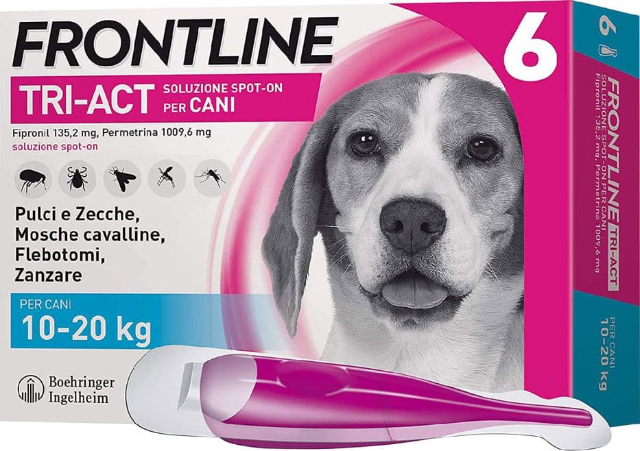 Antiparassitario Cani 10 6 Pipette Frontline Tri Act 20 kg 2 ml