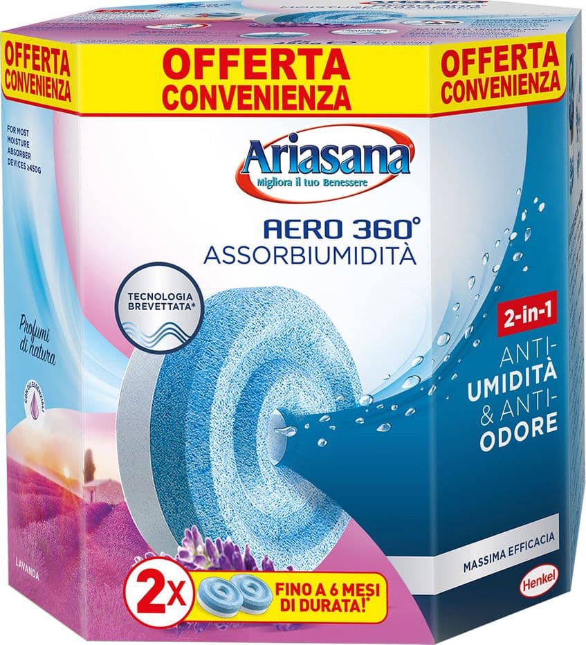 Ricarica Assorbiumidita Ariasana Aero 360° per Ricariche da 450 Gr Bipack