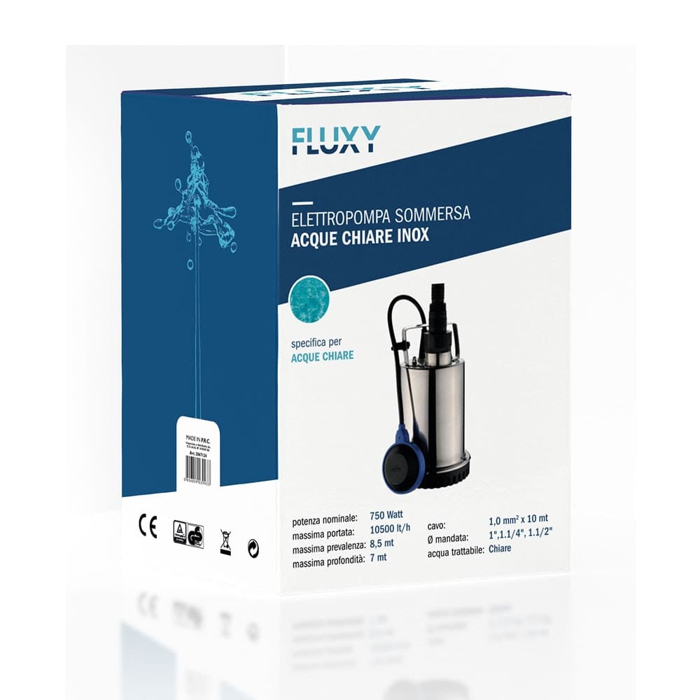 Elettropompa Sommergibile Fluxy Inox 750 Watt 10500 Litri H Hp 1,0