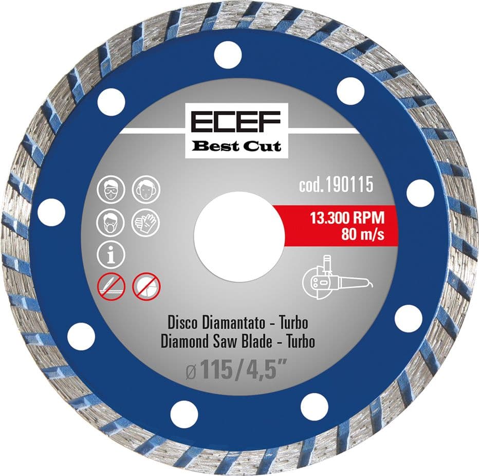 Disco Diamantato Ecef Ø 115 X 2,0 Tipo Universale. Turbo, Corona Co - 2