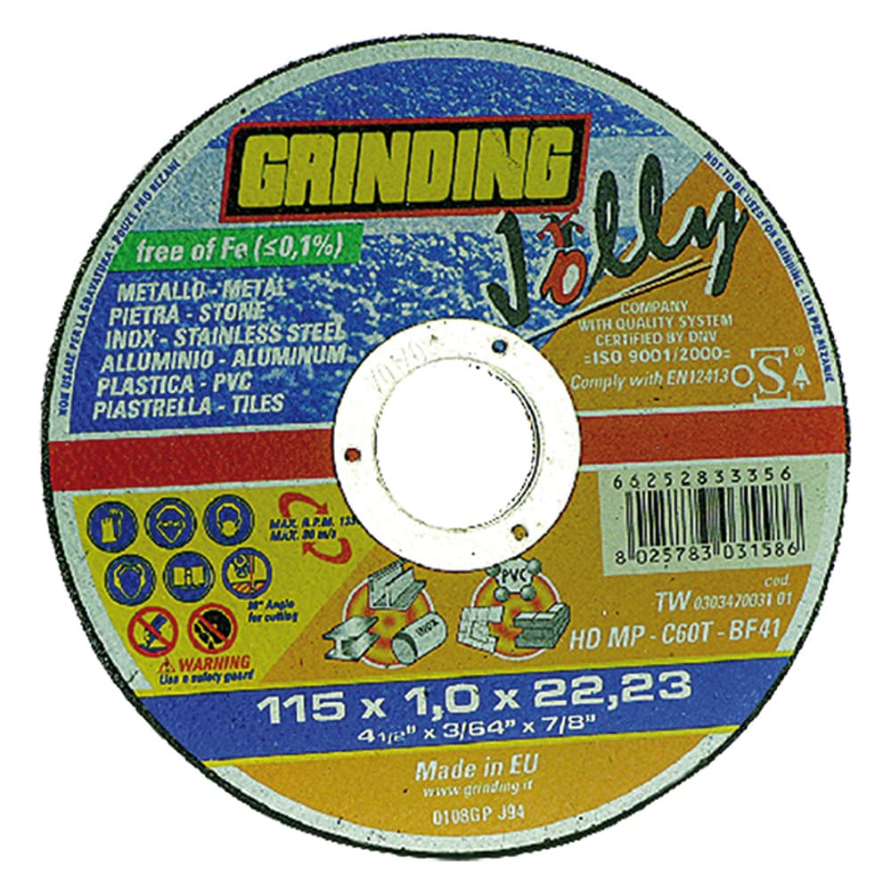 Mola Abrasiva Grinding Jolly 50 Pezzi Ø 115 x 1,6 - 2