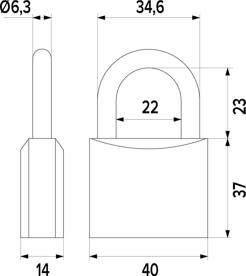 Lucchetto Rettangolare Iseo 10 Pezzi 40 mm – Iseo Serrature