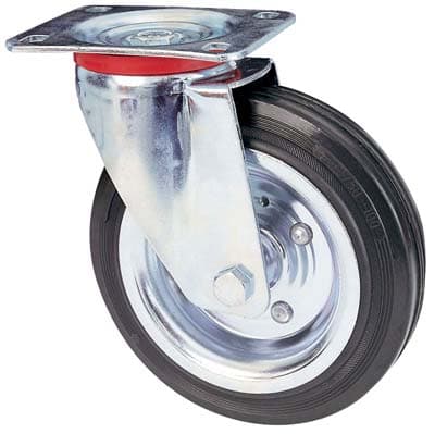 Ruota a Forcella Girevole 80 Avo X30 Nera Ø 100 mm 100 x 85 mm 2 Pezzi - 2