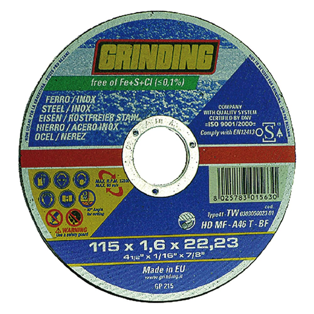 Mola Abrasiva per Grinding INOX Ferro 50 Pezzi Ø 115 x 1 - 2