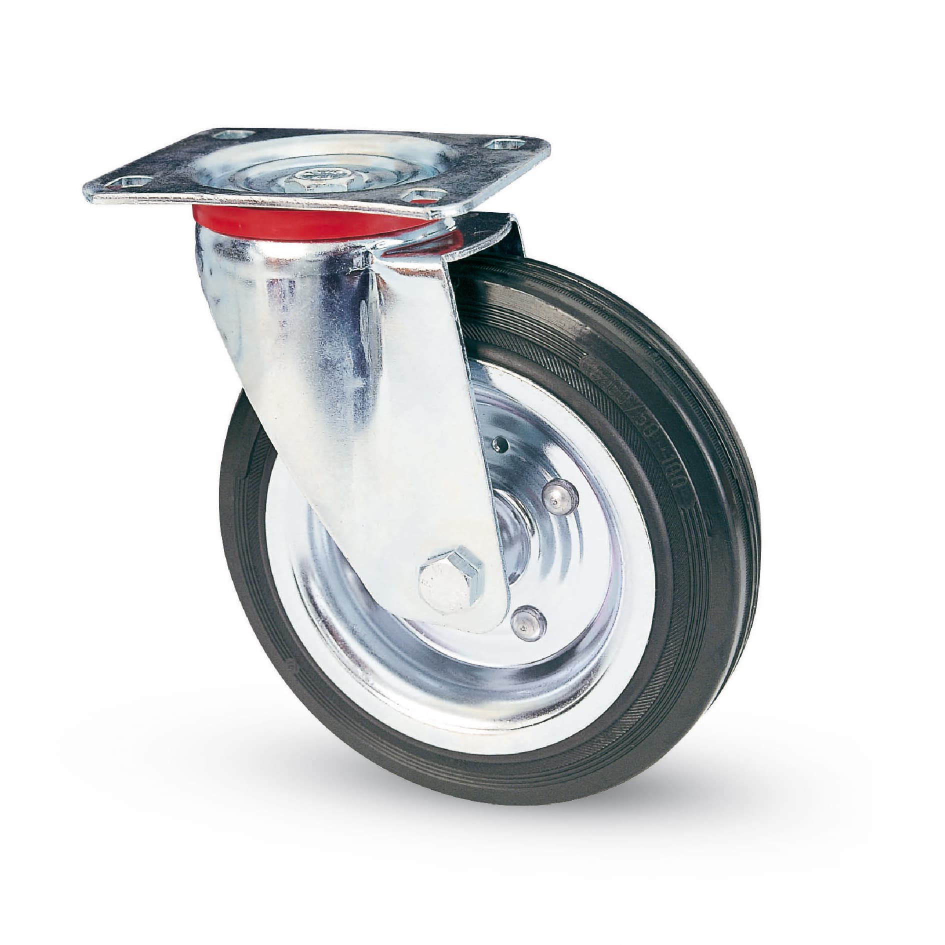 Ruota Girevole per Carrelli Mm 200 Piastra Mm 135 x 110 Utilia - 2