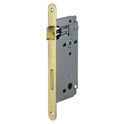 Serratura Patent B.tondo Ottonato 595 Agb Doppio Q. I.mm 90 F.mm 22 E.mm 50 - 2