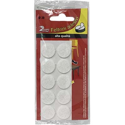 Feltrino Adesivo Tondo Bianco Ø 16 mm 15 Pezzi - 2