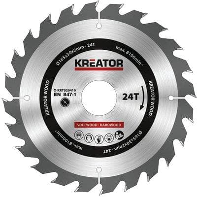 Lama Circolare Taglio per Legno Kreator Mm 165X30 Denti 24 - 2