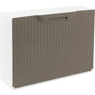 Scarpiera Modulare Rattan Bianco Tortora Cm 51X17,3 H.cm 40,1 - 2