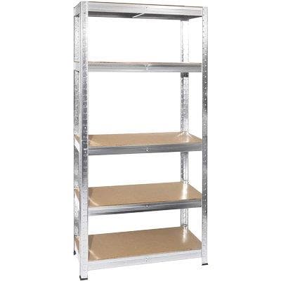 Scaffale Kit 5 Ripiani Workit Zincato MDF XH.180 90 x 40 cm 4 mm - 2