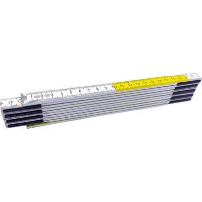 Doppiometro Legno Hand Bianco Giallo Decimetri Rossi 2 m 12 Pezzi - 2