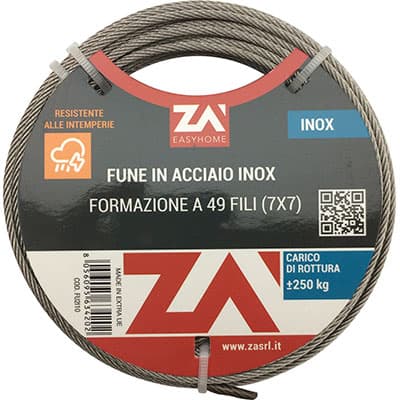 Fune Acciaio Inox D.mm 6 L.25 m - 2