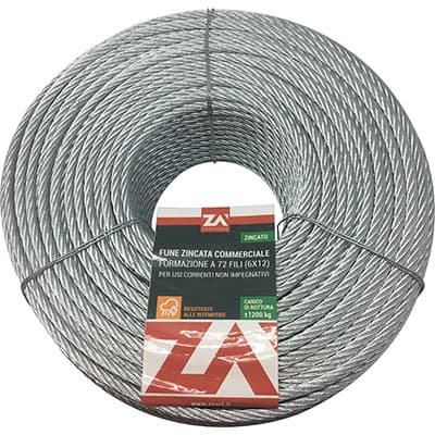 Fune Antigiro Zincata D.mm 4 L.25 m - 2