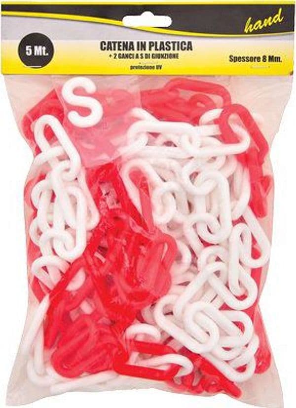 Catena Segnaletica Hand Plt Bianco Rosso 5 m Ø 8 mm 2 Pezzi