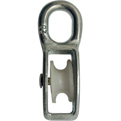 Puleggia Nylon Self Occhiolo Nichelato Ø 60 mm 5 Pezzi - 2