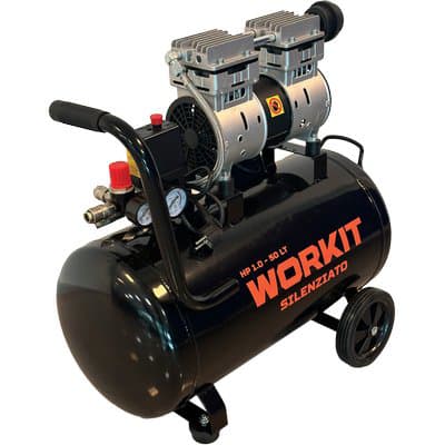 Compressore Ac Silenziato Workit Secco Lt 50 HP 1,0 - 2
