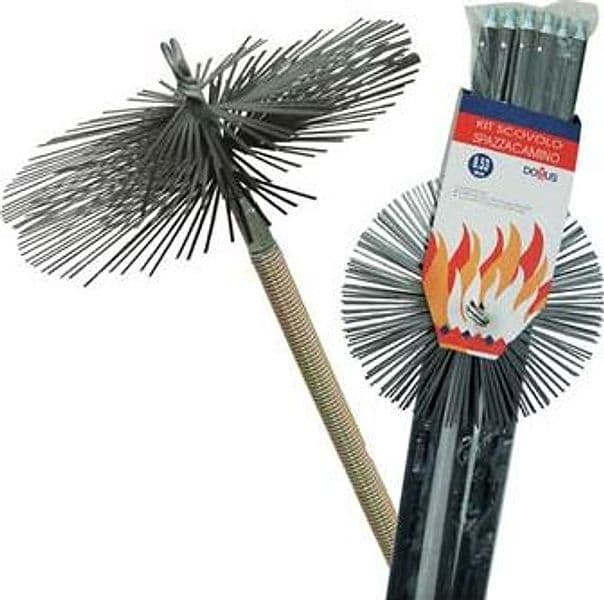 Scovolo Acciaio Kit Pulizia Camino Domus H.8,40 m 250 mm