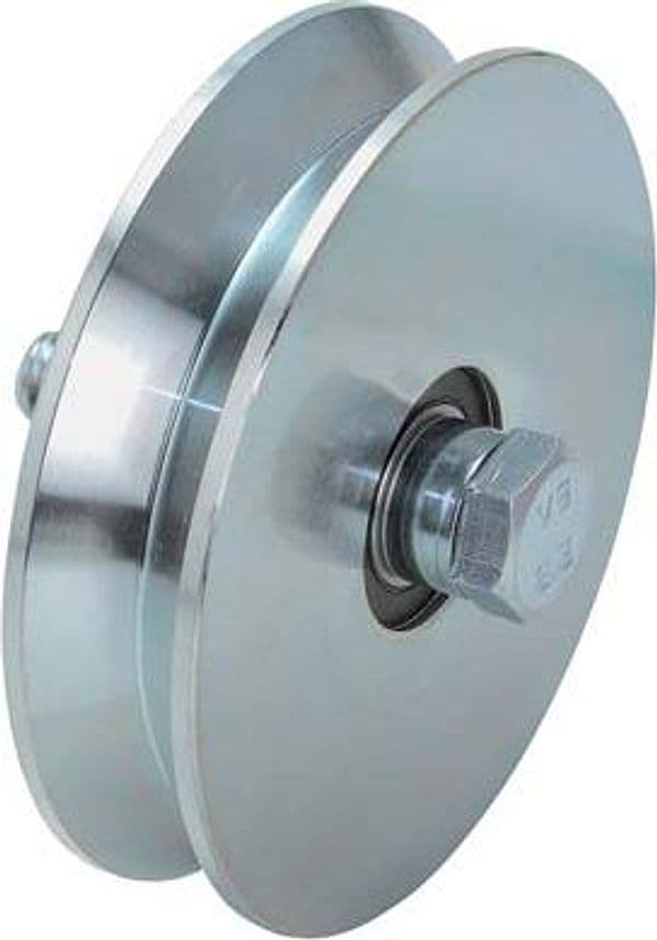 Ruota Cancello a Fissare Gola V 407 Combi Zincata con Doppio 4392375 - 2