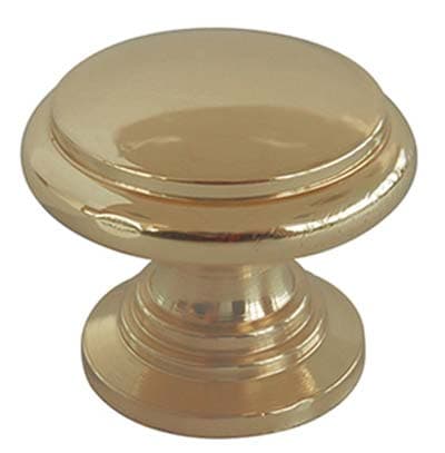 Pomolo Ottone Tornito Testa Piana Lucido 20 x 17 mm 5 Pezzi - 2