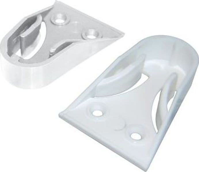 Reggitubo Armadio Tondo Laterale Plastica Bianco Tubo 18 mm 200 Pezzi - 2