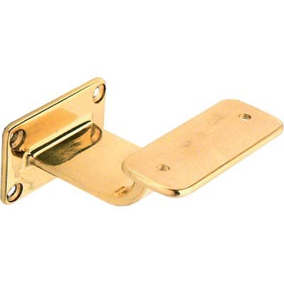Supporto per Corrimano Base Rettangolare Ottone Lucido 2 Pezzi - 2