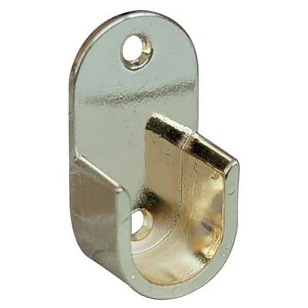 Reggitubo Armadio Tondo Laterale Zama Ottone Lucido Tubo 18 mm 10 Pezzi - 2