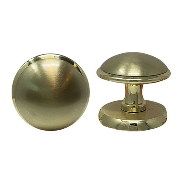 Pomolo per Portone Giada Ottone Oro Satinato D.mm 70 Base D.mm 70 - 2