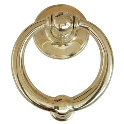 Battente per Portone Ring Cottali Ottone Lucido Mm 110 - 2