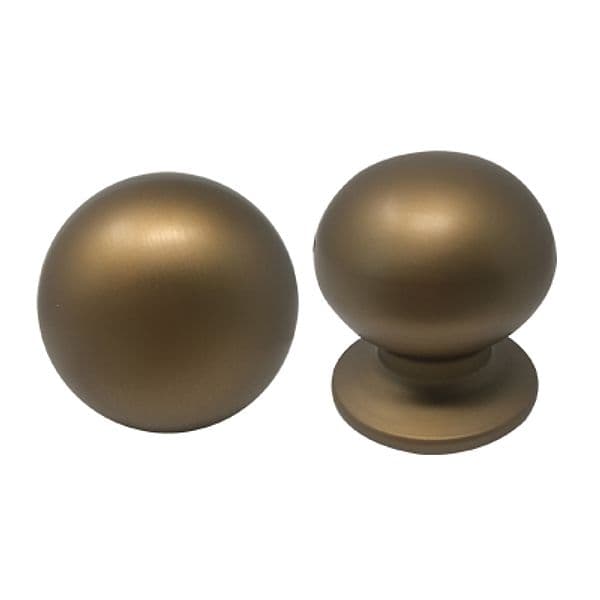 Pomolo per Portone 169 Saguatti Alluminio Bronzo Satinato D.mm 70 Base D.mm - 2