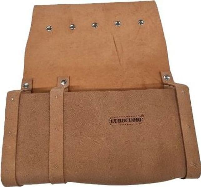 Borsa Carpentiere 2 Tasche con Divisori Legno Crosta Bovina Cm 28X35X7 - 2