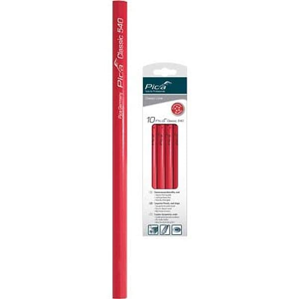 Matita Classic Rossa 540 Pica Mina Tenera 24 cm 10 Pezzi