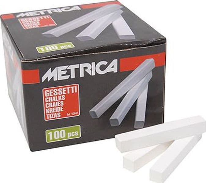 Gessetto Comune Bianco 80 x 10 x 10 mm 100 Pezzi - 2